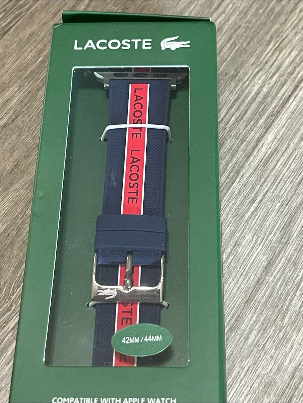 Lacoste Men's Apple Watch Band Blue Red Strap 42/44mm